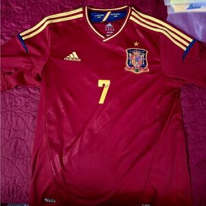 Spain David Villa #7 Adidas Jersey